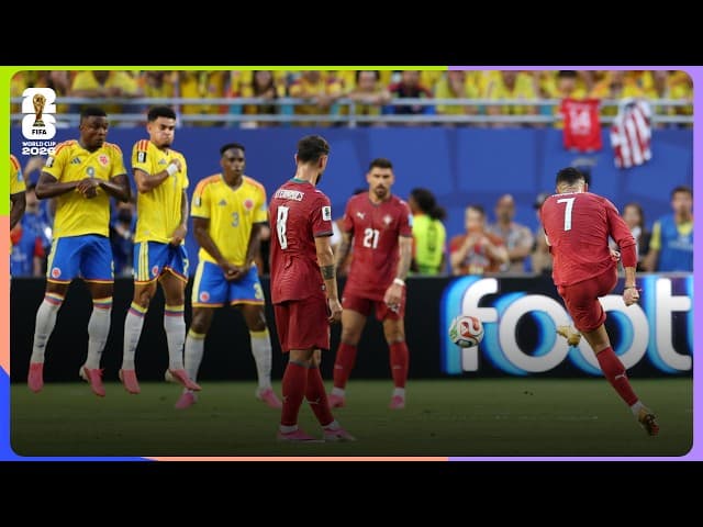Cristiano Ronaldo Free Kick Attempt | Colombia 0-0 Portugal | FIFA World Cup 2026™