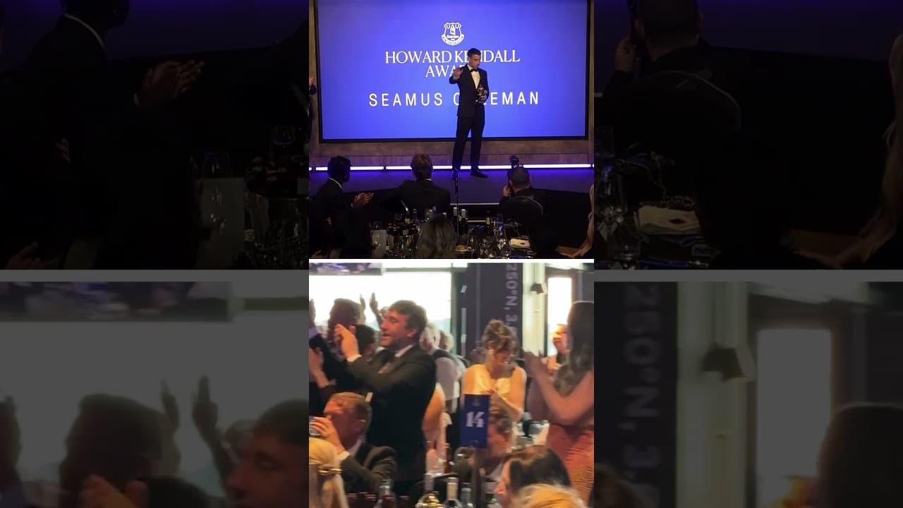 AMAZING reception for Seamus at our End of Season Awards. 💙 #everton #seamuscoleman