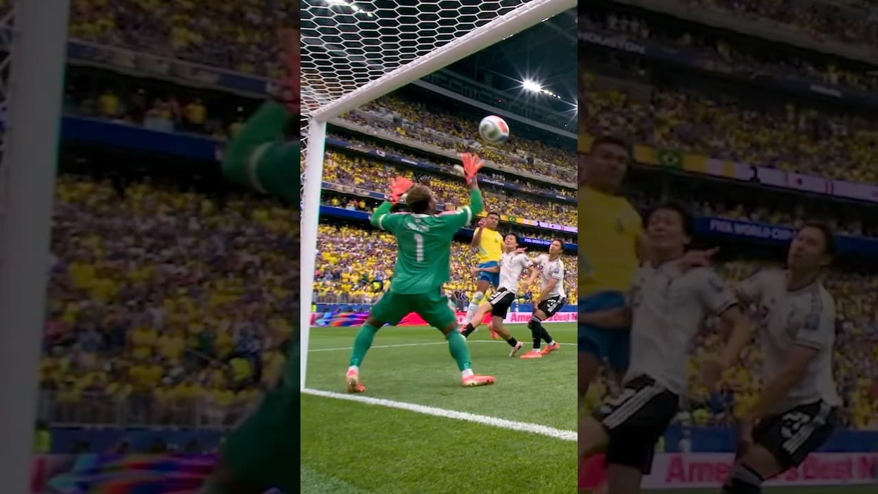 Casemiro scores the equalizer for Brazil against Japan. #FIFAWorldCupOnYT