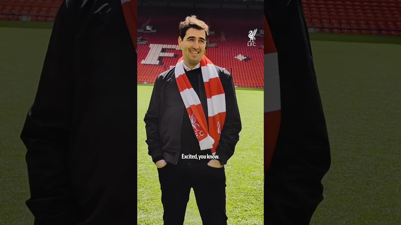 Iraola speaks from the Anfield pitch