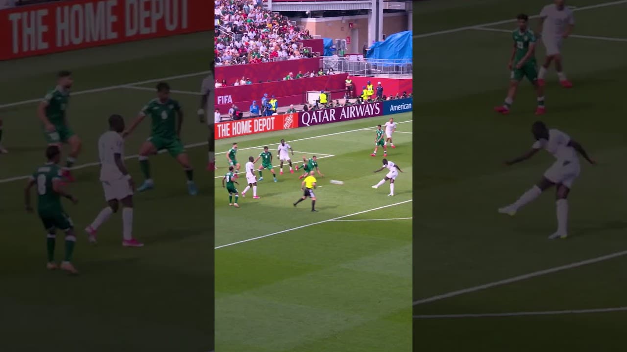 Pape Gueye scores a brace against Iraq. #FIFAWorldCupOnYT